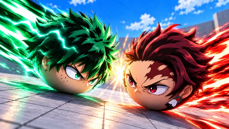Anime Ball Duels Deku vs Tanjiro Clash